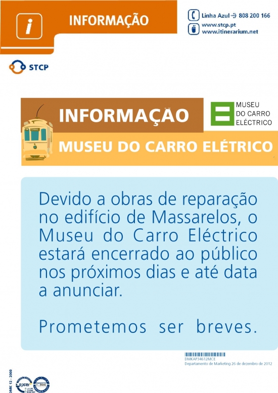 Encerramento temporário do Museu do Carro Eléctrico