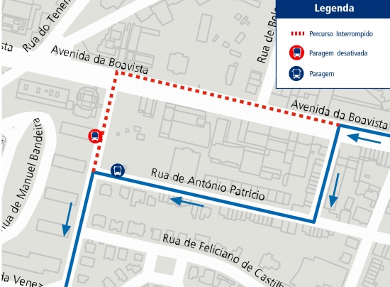 LINHA 504 - ALTERAÇÃO DE PERCURSO - OBRAS - AV. DA BOAVISTA - PORTO