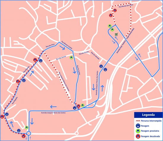 LINE 505 - CHANGE OF ROUTE - WORKS - RUA JOAQUIM NEVES DOS SANTOS – GUIFÕES - MATOSINHOS