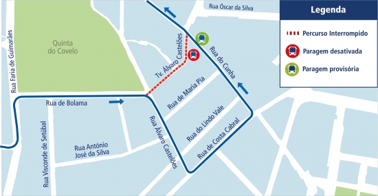 LINHA 204 - ALTERAÇÃO DE PERCURSO - OBRAS - TR. ÁLVARO CASTELÕES - PORTO