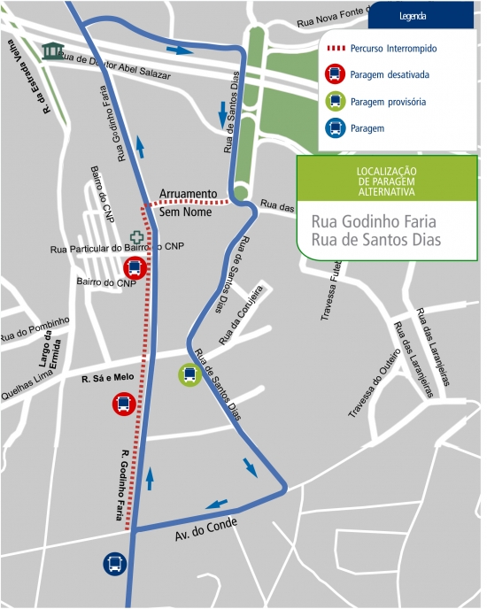 LINHA 600 - ALTERAÇÃO PROVISÓRIA DE PERCURSO - OBRAS - RUA GODINHO DE FARIA - S. MAMEDE DE INFESTA