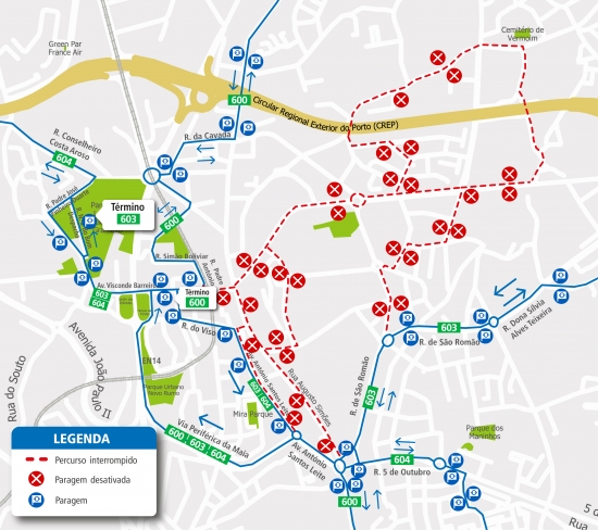 LINES 600 - 603 - 604 - CHANGE OF ROUTE - FERNANDA RIBEIRO RACE - MAIA