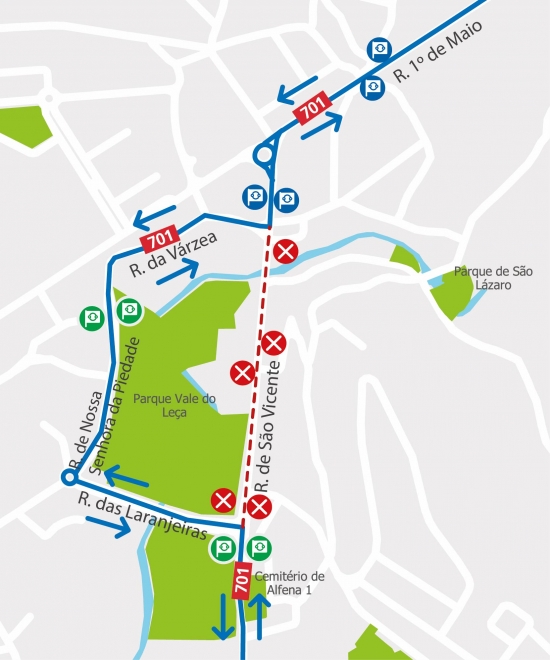 LINE 701 - CHANGE OF ROUTE - TRAIL TERRA DO BRINQUEDO - VALONGO