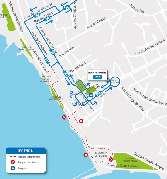 LINHA 202 - ALTERAÇÃO DE TÉRMINO – FESTAS DE S. JOÃO - ESPLANADA DO CASTELO - PORTO