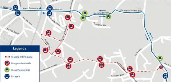 LINHA 805 - ALTERAÇÃO DE PERCURSO - OBRAS - RUA JOÃO VIEIRA  - RIO TINTO - GONDOMAR