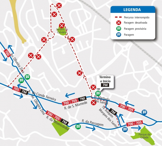 LINES 700 - 705 - 7M - CHANGE OF ROUTE - MARCHAS DE SÃO JOÃO - VALONGO