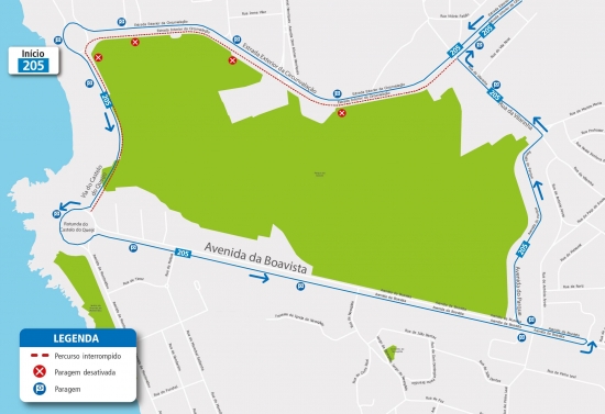 LINE 205 - CONTINENTE FOOD FESTIVAL - ROUTE AND STOP LOCATION CHANGES