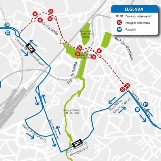 LINE 8M - CHANGE OF ROUTE - S. BENTO DAS PÊRAS AND S. CRISTÓVÃO FESTIVALS - GONDOMAR