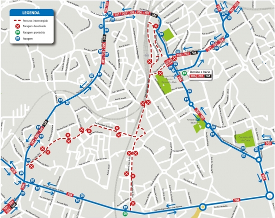 LINES 701 - 703 - 704 - 705 - 706 - 707 - 5M - CHANGE OF ROUTE - ‘NOITE BRANCA E DOS BOMBOS’ - CENTRE OF ERMESINDE