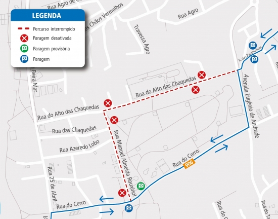 LINHA 906 - ALTERAÇÃO DE PERCURSO – MEO MARÉS VIVAS - RUA ALTO DAS CHAQUEDAS - V. N. GAIA