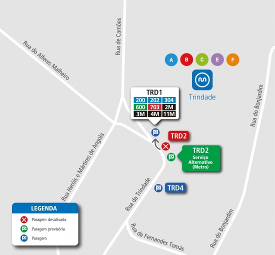 LINHAS 202 – 703 – 2M – 3M - ALTERAÇÃO DE PARAGEM- SERVIÇO ESPECIAL DE METRO