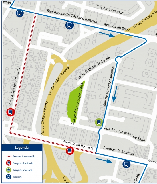 LINHA 503 - ALTERAÇÃO DE PERCURSO – OBRAS - AV. DA BOAVISTA - PORTO