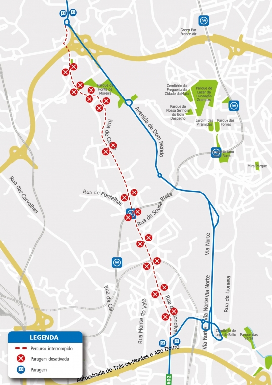 LINE 602 - ROUTE CHANGE - FESTIVITIES OF NOSSA SENHORA DOS REMÉDIOS - MATOSINHOS