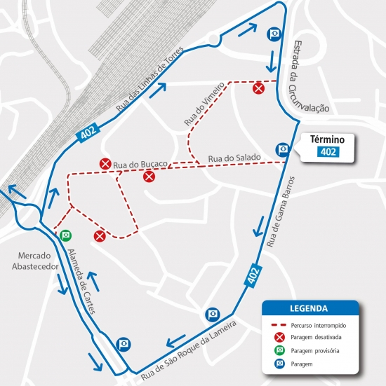 LINE 402 - ROUTE CHANGE – CONSTRUCTION WORK - RUA DO BUÇACO - PORTO