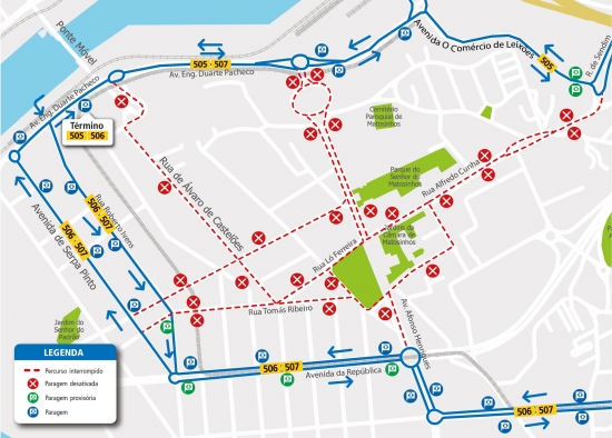 LINHAS 505 – 506 – 507 - ALTERAÇÃO DE PERCURSO – EVENTO “MATOSINHOS URBAN RACE” - MATOSINHOS