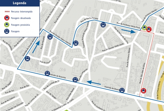 LINE 503 - CHANGE OF ROUTE - WORKS - AV. DA BOAVISTA - PORTO